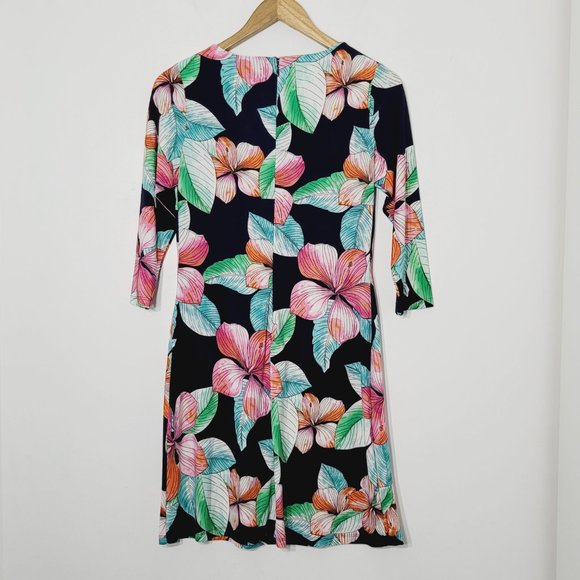 Marc New York 3/4 Sleeve Tropical Floral Scoop Neckline Casual Light Office Sz S - Picture 8 of 12